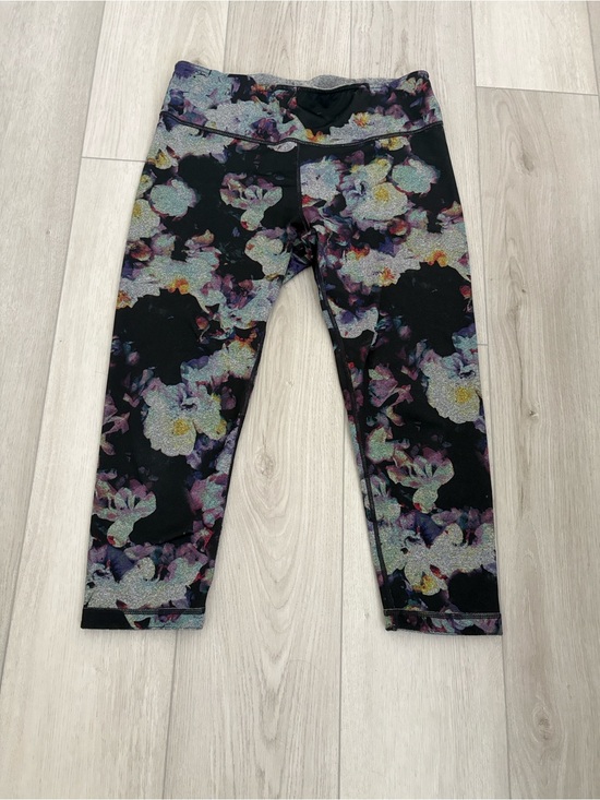 90 Degree By Reflex Pants - 90 Degree By Reflex Black Floral Cropped Leggings